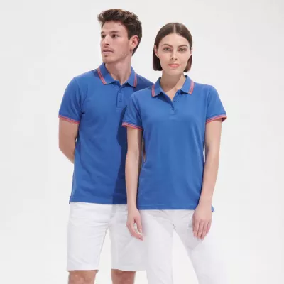 Polo damskie z piki 200 g/m² Sol's PASADENA WOMEN - Królewski Niebieski/biały (S00578-RW)