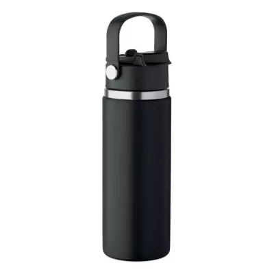 Butelka termiczna ze słomką 500 ml SUMA GRIP - Czarny (MO2775-03)