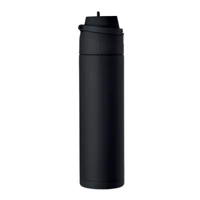 Butelka stalowa ze słomką 650 ml TOIEN ONE - Czarny (MO2989-03)