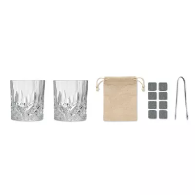 Zestaw do whisky z 2 szklankami 300 ml INVERNESS - Drewna (MO9941-40)