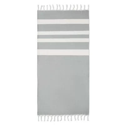 Ręcznik hammam z recyklingu 75x150 cm 140 g/m² AGOURA - Kamienny Szary (MO6554-15)