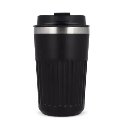 Termos na kawę ze stali nierdzewnej pochodzącej z recyklingu, 400 ml - czarny (LT98698-N0002)