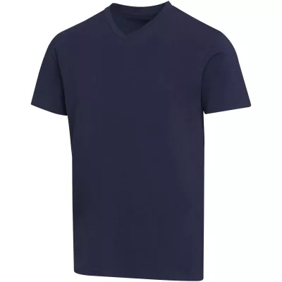 Balfour organiczna koszulka unisex z krótkim rękawem i dekoltem w serek, wykonana z materiału o gramaturze 200 g/m², z certyf - Granatowy (39665-NAVY)