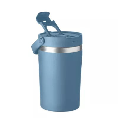 Kubek termiczny ze słomką i paskiem 350 ml COZYCUP - Petrol (MO2922-20)