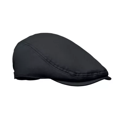 Czapka kaszkiet z bawełny twill 235 g/m² FLAT PEAK - Czarny (MO2850-03)