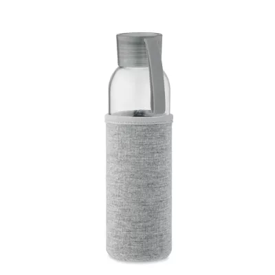 Butelka szklana z recyklingu 500 ml w etui EBOR - Szary (MO2089-07)