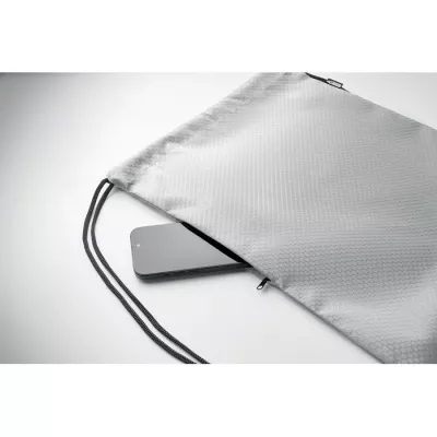 Worek ze sznurkiem z RPET z kieszenią 4,5 l DAYKIT - Bialy (MO2920-06)