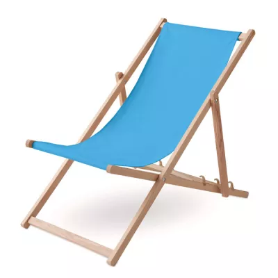 Leżak plażowy drewniany składany HONOPU - Turkusowy (MO6503-12)