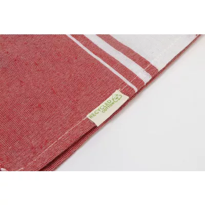 Cancun ręcznik plażowy z recyklingowanej bawełny - czerwony (AP800607-05)