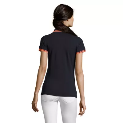 Polo damskie z piki 200 g/m² Sol's PASADENA WOMEN - French Navy/Neon Orange (S00578-FO)