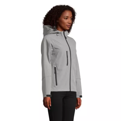 Softshell z kapturem 340 g/m² Sol's REPLAY WOMEN - Szary Melanż (S46802-GM)