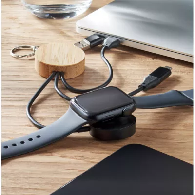 Kabel do ładowania 4 w 1 z ładowarką zegarka BULE - Czarny (MO2451-03)