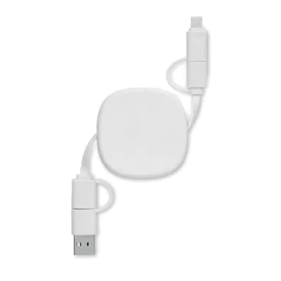 Kabel do ładowania zwijany 60W 80 cm LINEA - Bialy (MO2425-06)