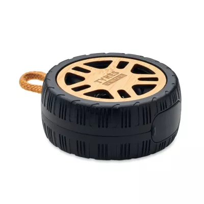 Głośnik bezprzewodowy 3W w kształcie koła MATIC - Drewna (MO2210-40)