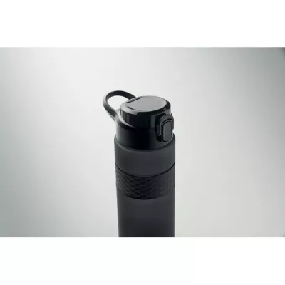 Butelka z RPET ze słomką 700 ml ISJFORDEN - Czarny (MO2755-03)