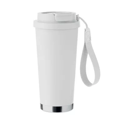 Kubek termiczny 2 w 1 ze stali 500 ml TOPAZ LARGE - Bialy (MO2662-06)