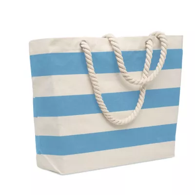 Torba plażowa bawełniana 220 g/m² HEAVEN STRIPE - Baby Blue (MO2126-66)