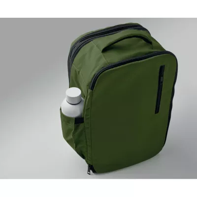 Plecak kabinowy z RPET na laptop 15" FLYSAFE - Ciemnozielony (MO2840-60)