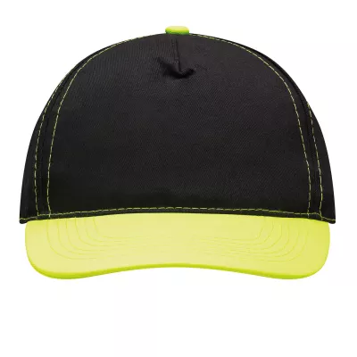 5 segmentowa czapka baseballowa - czarny, żółty (56-0702066)