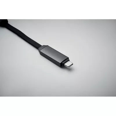 Brelok z kablem USB-C 60W z wyświetlaczem KEYSTO - Czarny (MO2682-03)