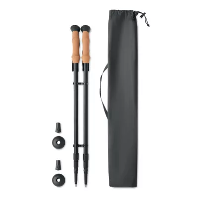 Kijki do nordic walking z korkowymi uchwytami NOLE - Czarny (MO2363-03)