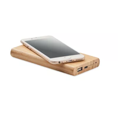 Powerbank 6000 mAh z ładowarką 15W ARENA C - Drewna (MO6815-40)