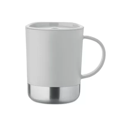 Kubek z PP z przesuwaną pokrywką 300 ml BEAKER - Szary (MO2772-07)
