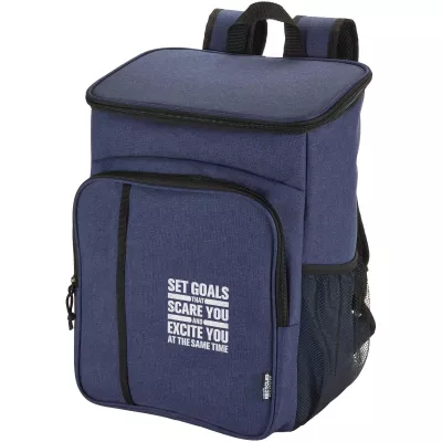 Tundra plecak termiczny z certyfikatem GRS z recyklingu z zestawem sztućców, 20 l - Granatowy melanż (13012055)