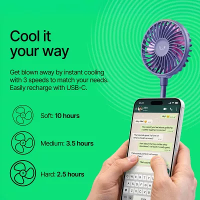 Fresh 'n Rebel Bezprzewodowy Magnetyczny Wentylator z Podstawką pod Telefon - purpurowy (LT49755-N0072)