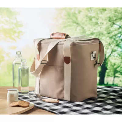 Torba termiczna duża z płótna 450 g/m² KECIL LARGE - Bezowy (MO6869-13)