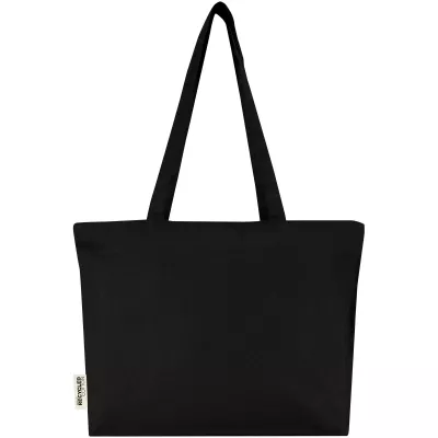 Torba bawełniana 320 g/m², 47x11x30,5cm Ningbo, zapinana na suwak - Czarny (12033190)