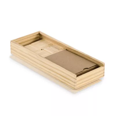 Zestaw domino i karty do gry w pudełku DOMI&CARDS - Drewna (MO2669-40)