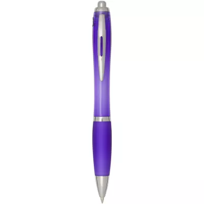 Nash długopis kulkowy z tworzyw sztucznych pochodzących z recyklingu z certyfikatem RCS, z kolorowym korpusem i uchwytem (cza - Fioletowy (10645437)