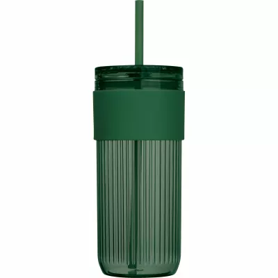 Kubek akrylowy ze słomką 660 ml SOLEDAD - zielony (8552909)