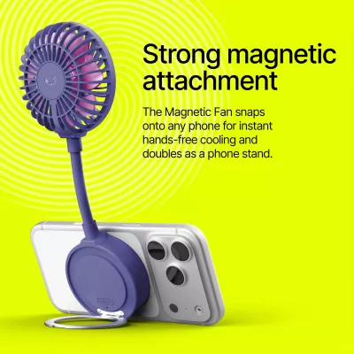 Fresh 'n Rebel Bezprzewodowy Magnetyczny Wentylator z Podstawką pod Telefon - purpurowy (LT49755-N0072)
