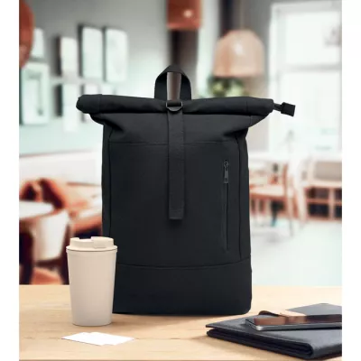 Plecak rolltop na laptop 15" 340 g/m² KOPER ROLL - Czarny (MO2400-03)