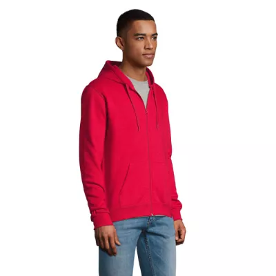Bluza unisex z kapturem rozpinana 260 g/m² Sol's STONE - Czerwony (S01714-RD)