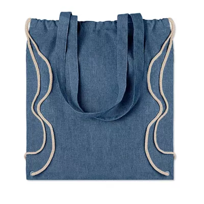Torba ze sznurkiem z recyklingu 140 g/m² MOIRA DUO - Niebieski (MO9603-37)