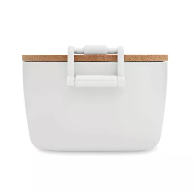 Lunchbox z PP z bambusową pokrywką 700 ml LEKKER - Bialy (MO2459-06)