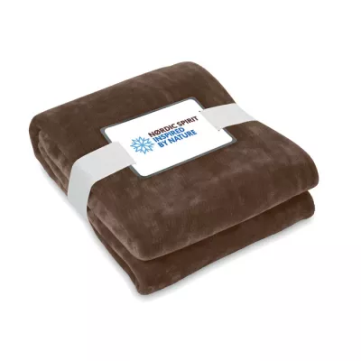 Koc polarowy RPET 120x150 cm 280 g/m² LOGAN - Czekolada (MO6804-41)