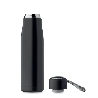 Butelka termiczna z uchwytem sznurkowym 500 ml CORDLE - Czarny (MO2413-03)