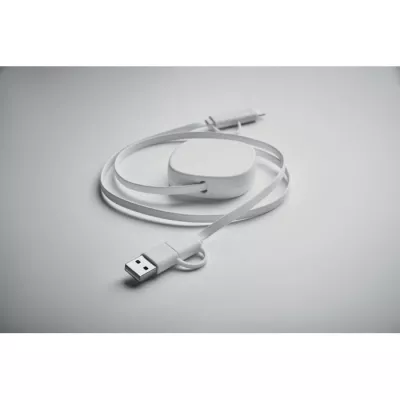 Kabel do ładowania zwijany 60W 80 cm LINEA - Bialy (MO2425-06)