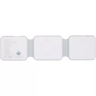 Armus zestaw 3 w 1 ze składaną ładowarką bezprzewodową 15 W z tworzyw sztucznych pochodzących z recyklingu - Biały (12449801)