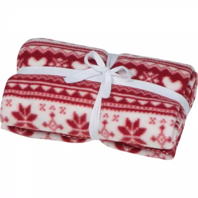 Koc z polaru świąteczny 200g/m² MARIANNE - czerwony (6316905)