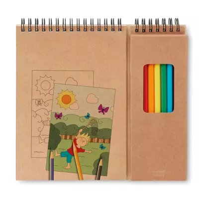 Blok do kolorowania z 8 kredkami COLOPAD - Bezowy (MO8769-13)