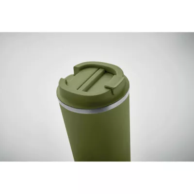 Kubek termiczny ze stali z recyklingu 510 ml BRACE + - Ciemnozielony (MO6579-60)