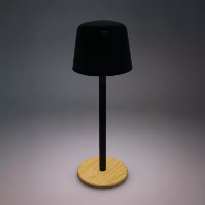 Lampa stołowa Solis z regulacją jasności i podstawą z bambusa - czarny (LT93353-N0002)