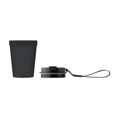 Kubek z PP z paskiem 300 ml ISFORDEN TUMBLER - Czarny (MO2670-03)