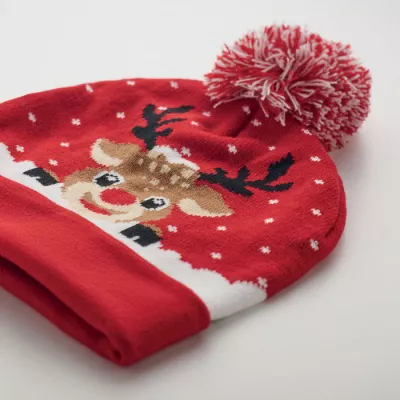 Czapka świąteczna z dzianiny z pomponem SHIMAS HAT - Czerwony (CX1529-05)
