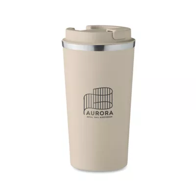 Kubek termiczny ze stali z recyklingu 510 ml BRACE + - Bezowy (MO6579-13)